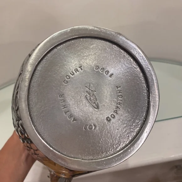 Arthur Court aluminum grape silver heavy pitcher - Picture 3 of 4